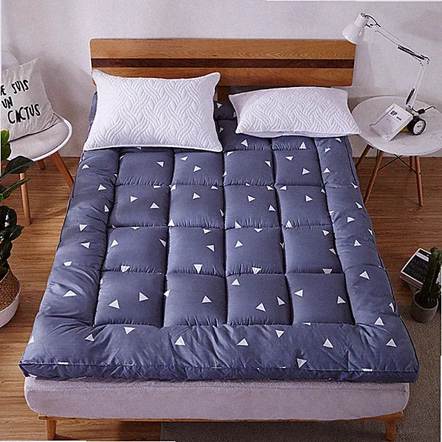 Soft Thick Mattress Pad Topper Quilted Fitted Mattress Protector Foldable Pad